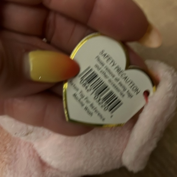 TY Pluffies PINKS Pink Teddy Bear Plush Stuffed Animal Tag 2002 - Picture 10 of 11